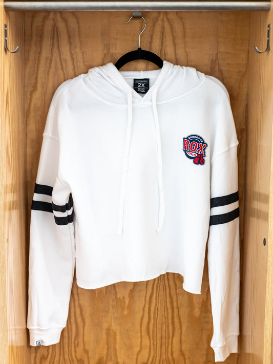 White Cropped Rox Sweatshirt